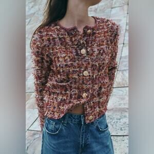 Zara Structured Knit Cardigan NWOT